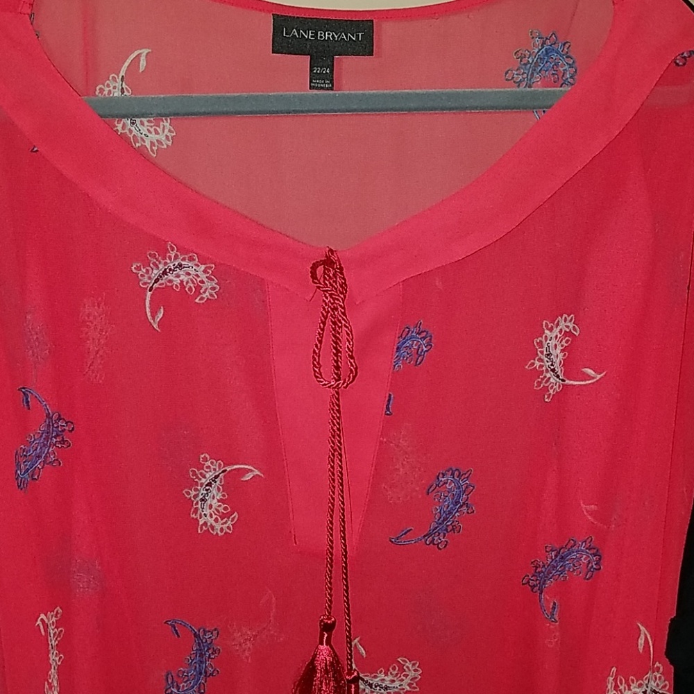 Lane Bryant Sheer Short Sleeve Pheasant Bl… - Picture 5 of 5